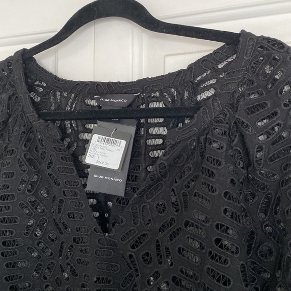 Club Monaco new with tags. V neck eyelet dress. With slip. - Picture 4 of 9